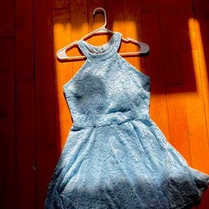 Blue dress.  Open back. Size large in juniors. Streetwear society.